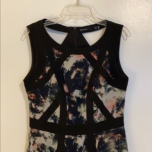 Karen Millen Silk Georgette Smudge Print Dress